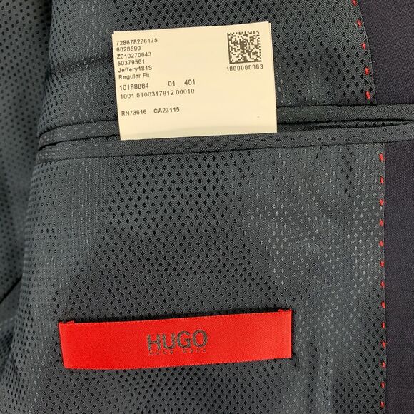 Hugo Boss Mens Modern Fit Wool Marlane Biella Blazer Blue 38R - Picture 6 of 8